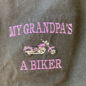 90s Y2K black my grandpa’s a biker onesie sz 18 month by Kitty Kats NWOT